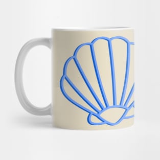 Blue clam shell outline Mug